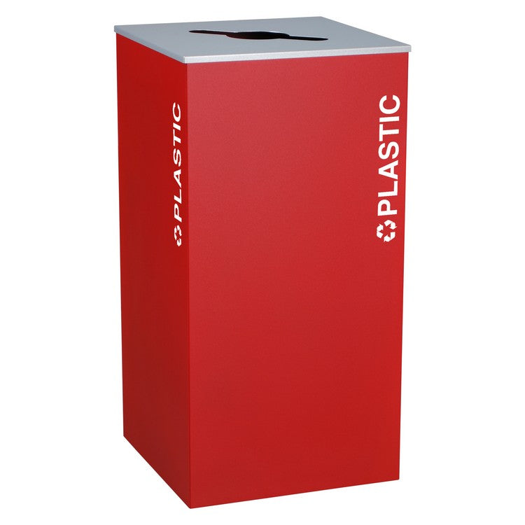 Kaleidoscope XL Series 36-Gallon Ruby Recycling Receptacle for Plastic