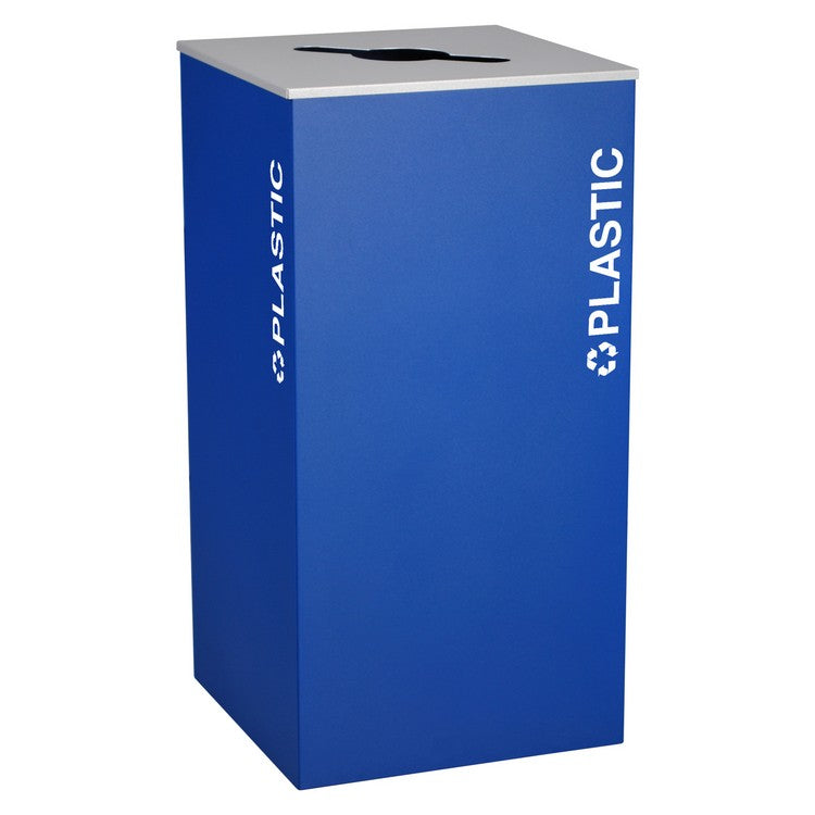 Kaleidoscope XL Series 36-Gallon Royal Blue Recycling Receptacle for Plastic