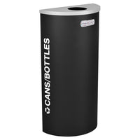 Thumbnail for Kaleidoscope Collection Half Round Black Recycling Receptacle for Cans and Bottles