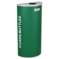 Thumbnail for Kaleidoscope Collection Half Round Emerald Green Recycling Receptacle for Cans and Bottles