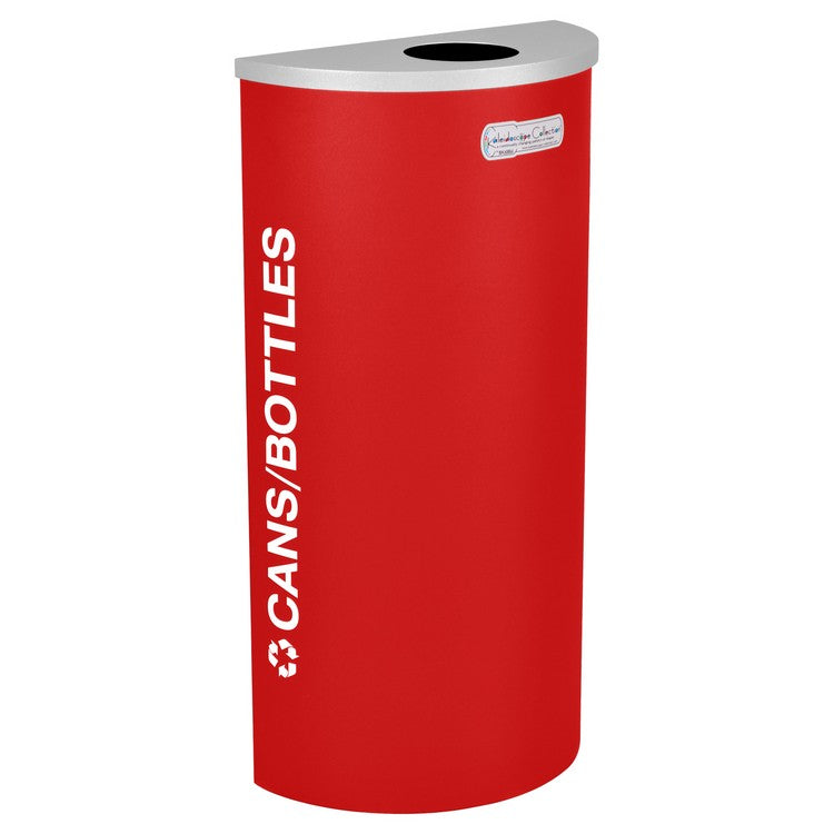 Kaleidoscope Collection Half Round Ruby Recycling Receptacle for Cans and Bottles