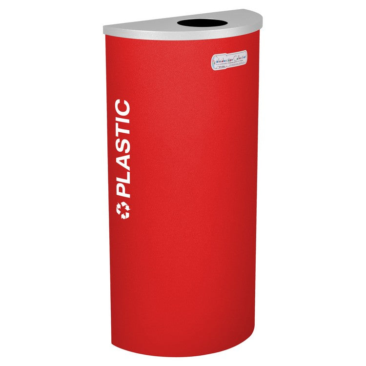 Kaleidoscope Collection Half Round Ruby Recycling Receptacle for Plastic