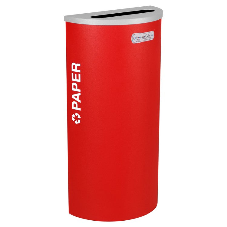 Kaleidoscope Collection Half Round Ruby Recycling Receptacle for Paper
