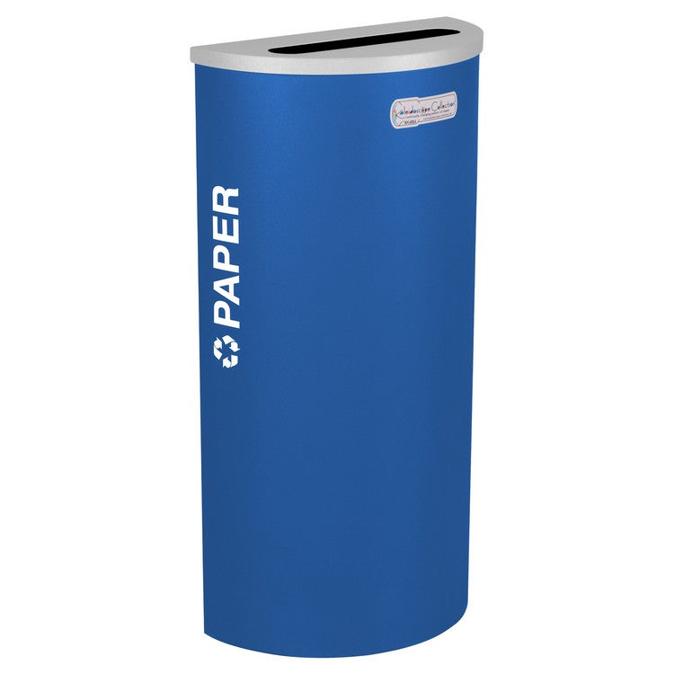 Kaleidoscope Collection Half Round Royal Blue Recycling Receptacle for Paper