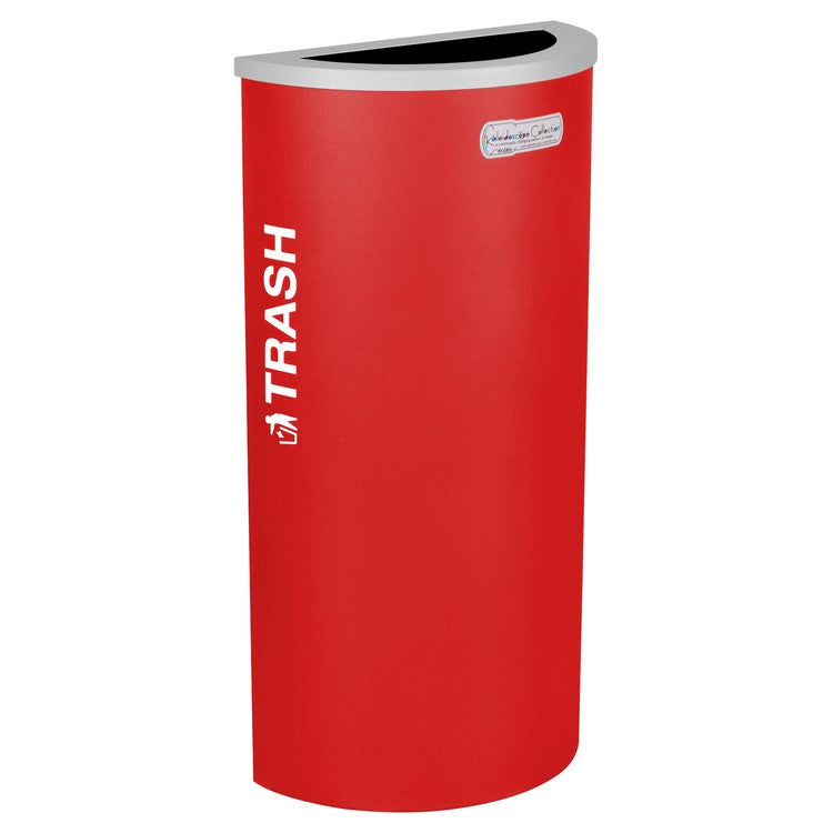 Kaleidoscope Collection Half Round Ruby Recycling Receptacle for Trash