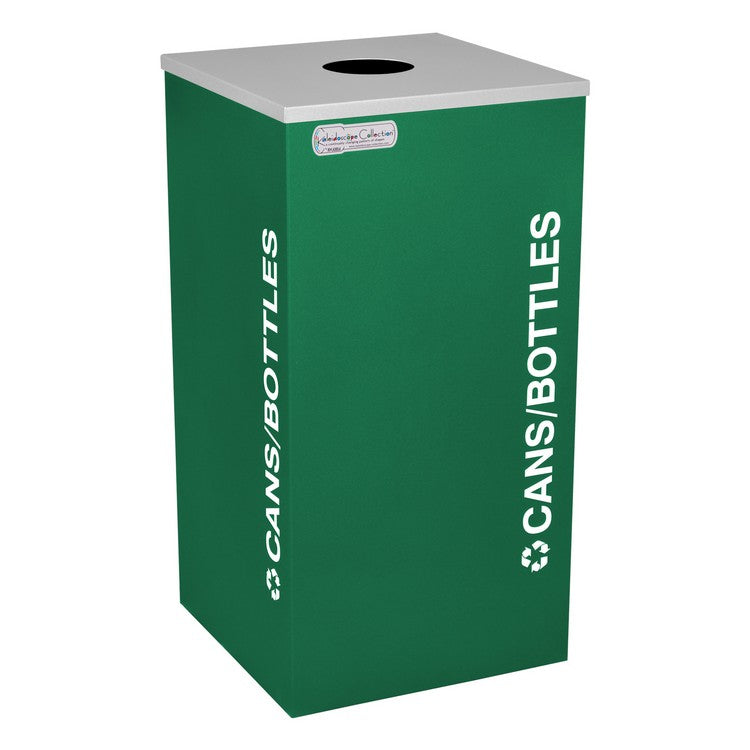 Kaleidoscope Collection Square Emerald Green Recycling Receptacle for Cans and Bottles  ***FREE SHIP