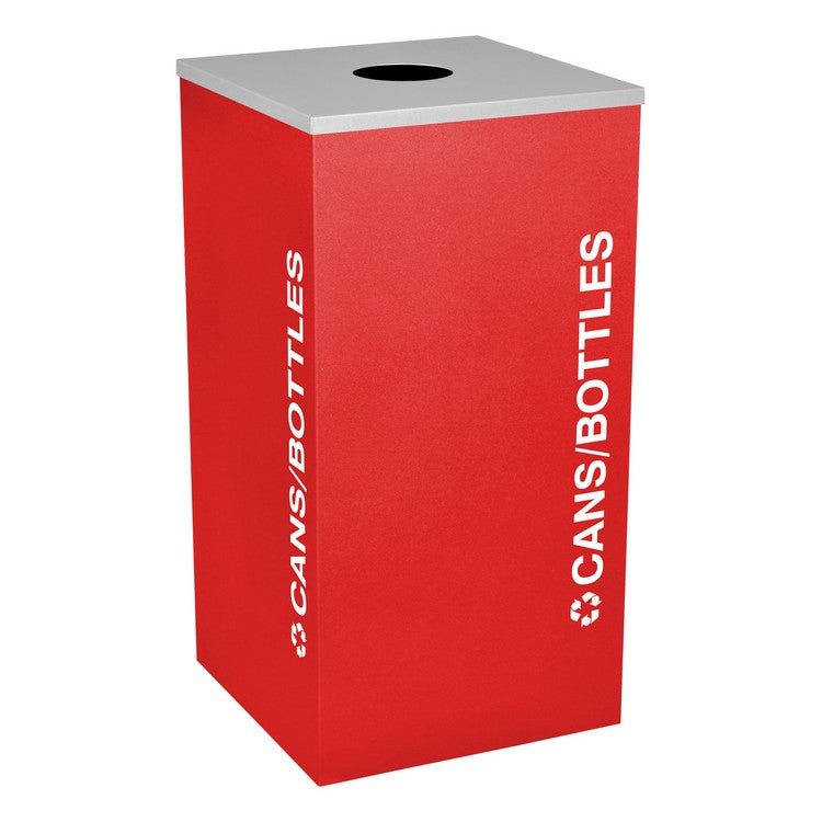 Kaleidoscope Collection Square Ruby Recycling Receptacle for Cans and Bottles