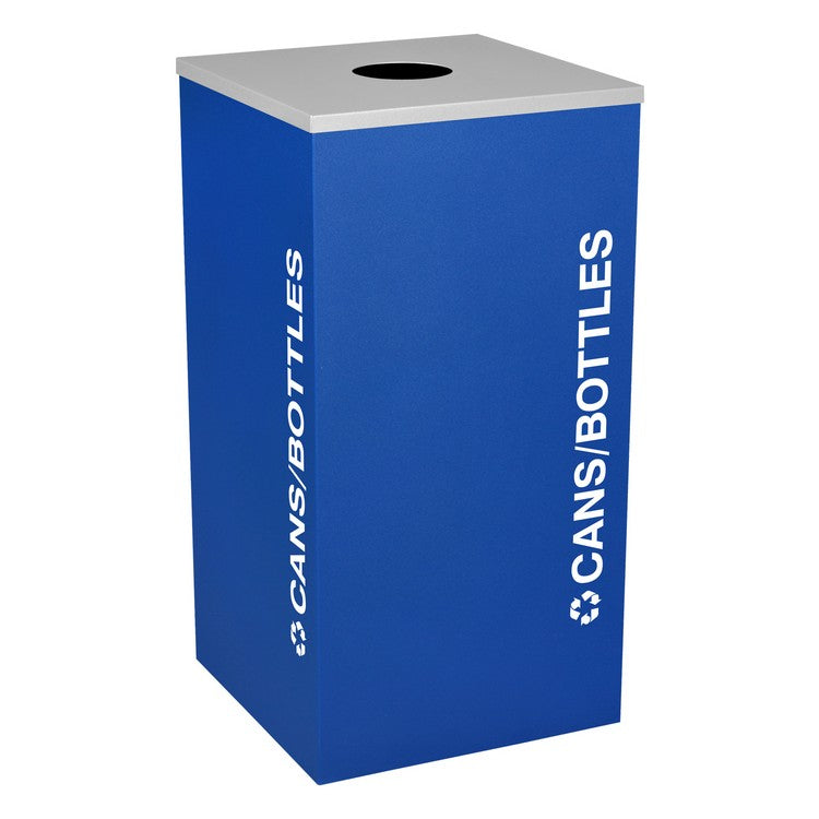 Kaleidoscope Collection Square Royal Blue Recycling Receptacle for Cans and Bottles