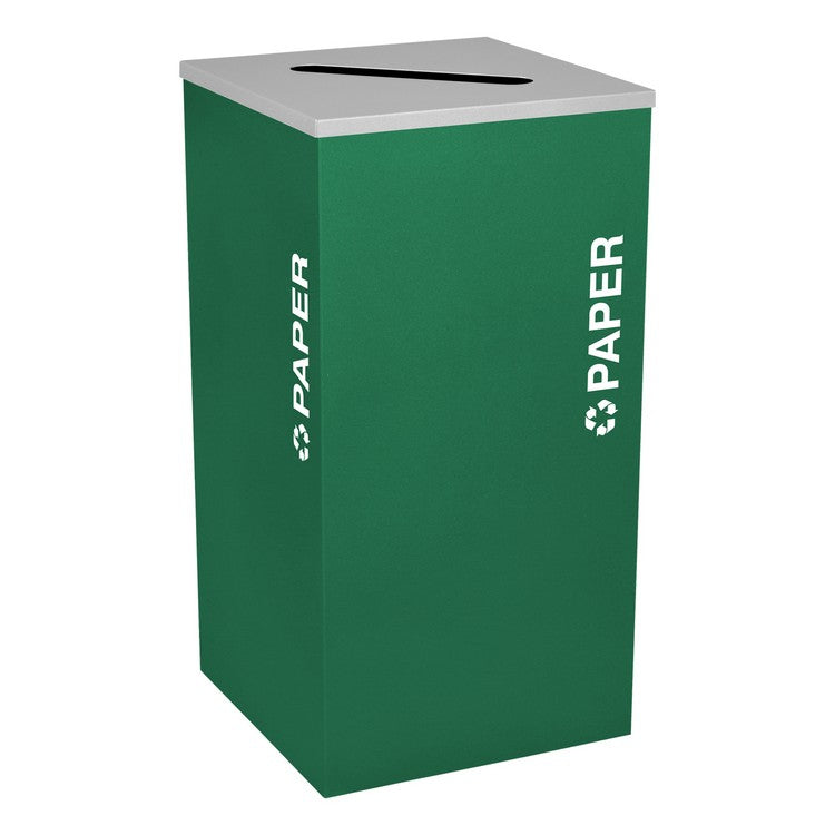 Kaleidoscope Collection Square Emerald Green Recycling Receptacle for Paper