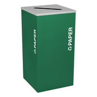 Thumbnail for Kaleidoscope Collection Square Emerald Green Recycling Receptacle for Paper
