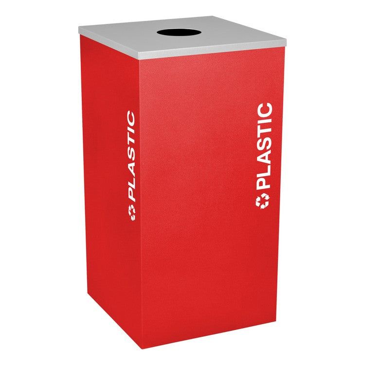 Kaleidoscope Collection Square Ruby Recycling Receptacle for Plastic