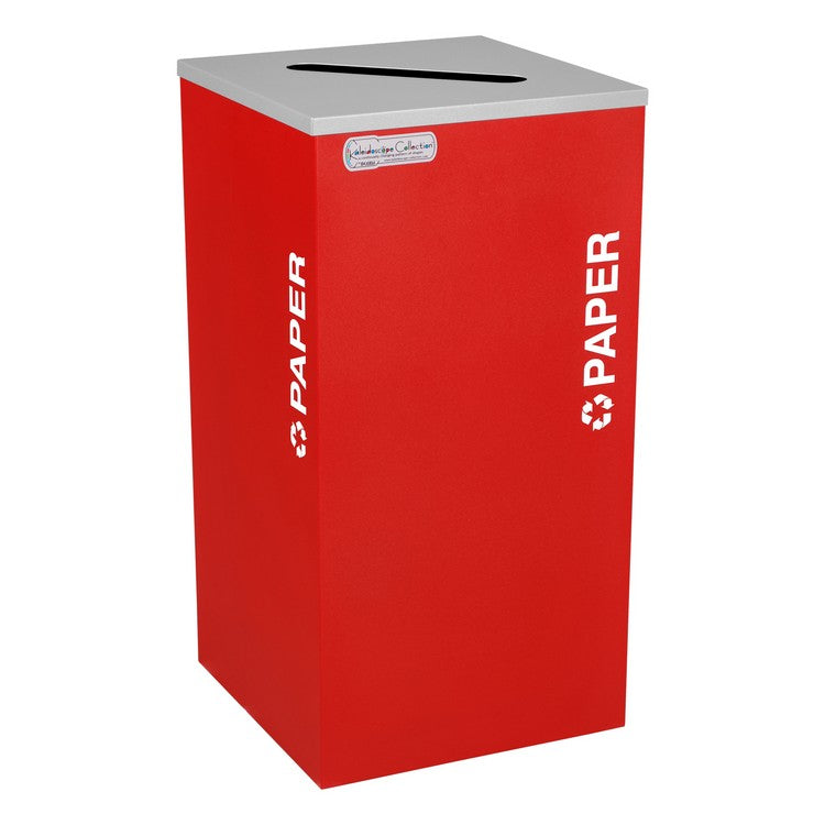 Kaleidoscope Collection Square Ruby Recycling Receptacle for Paper