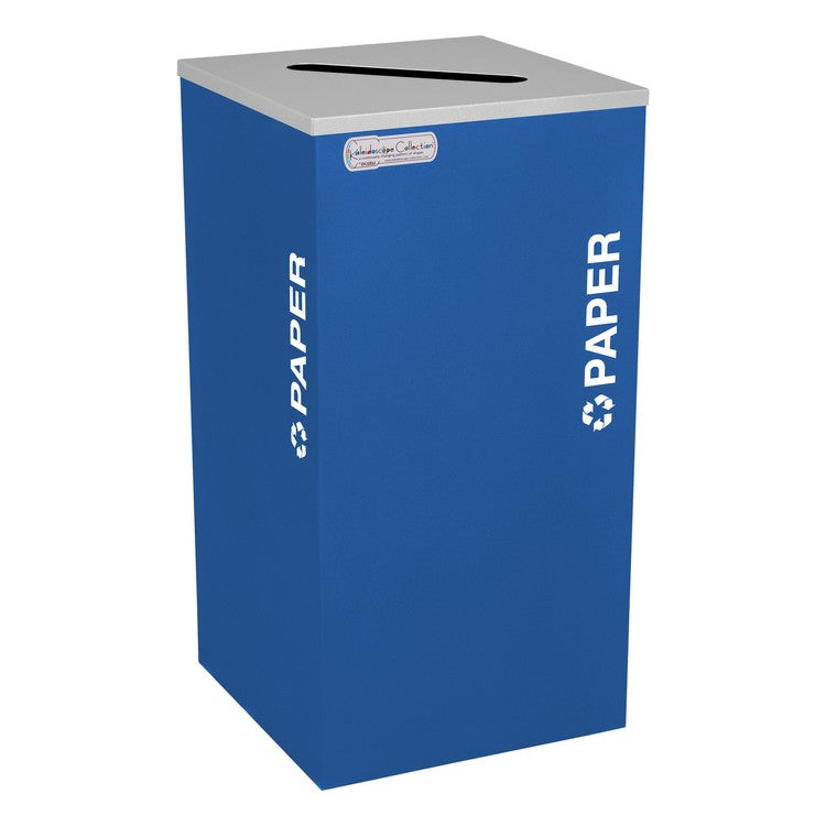 Kaleidoscope Collection Square Royal Blue Recycling Receptacle for Paper