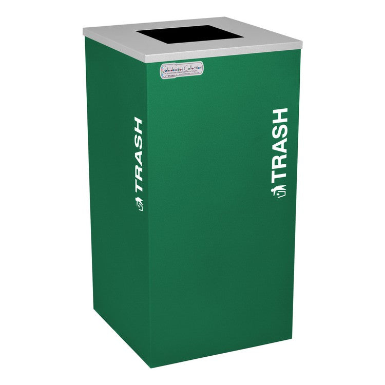 Kaleidoscope Collection Square Emerald Green Recycling Receptacle for Trash
