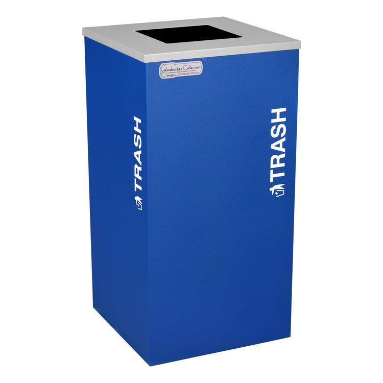 Kaleidoscope Collection Square Royal Blue Recycling Receptacle for Trash