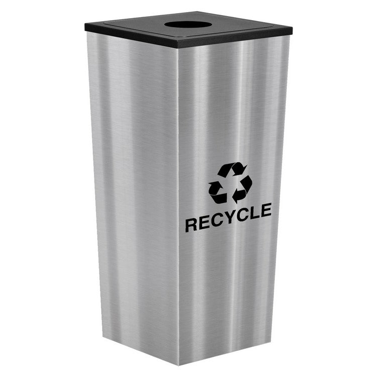 Metro Collection Single Stream Recycling Receptacle in Stainless Steel