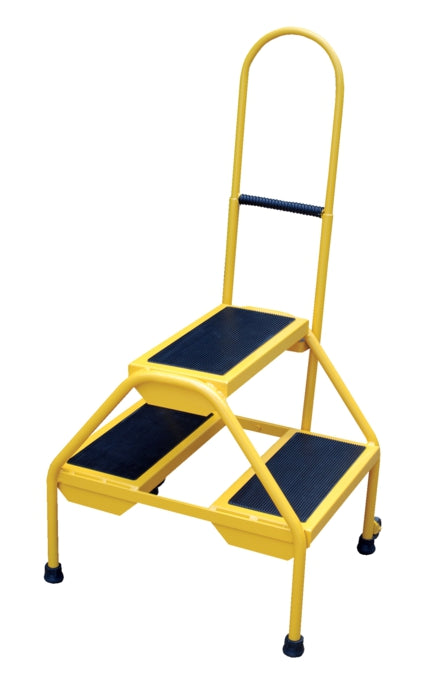 Rolling Two Step Ladder - Perf Steel