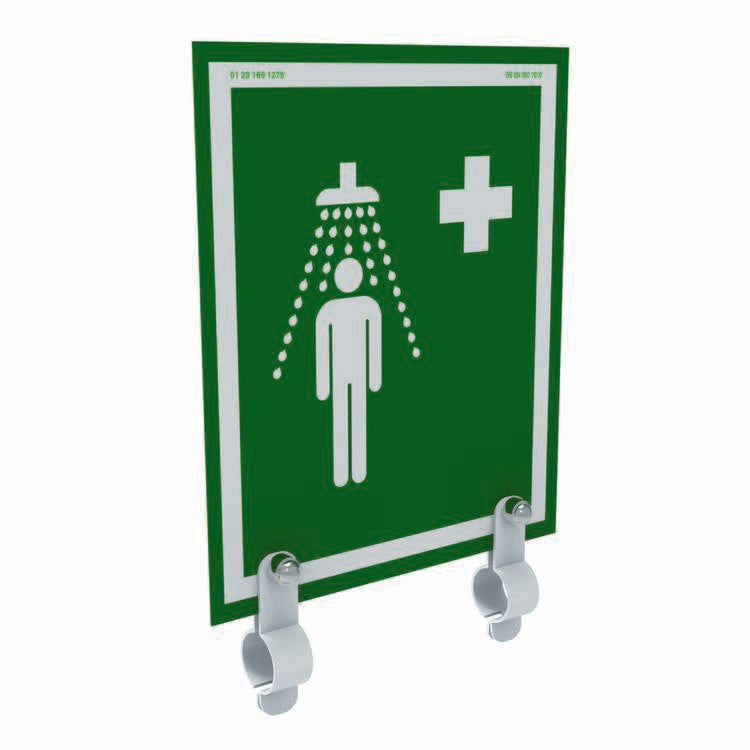 Universal Safety Shower Sign With Brackets, Indoor/Outdoor Showers Without Insulation