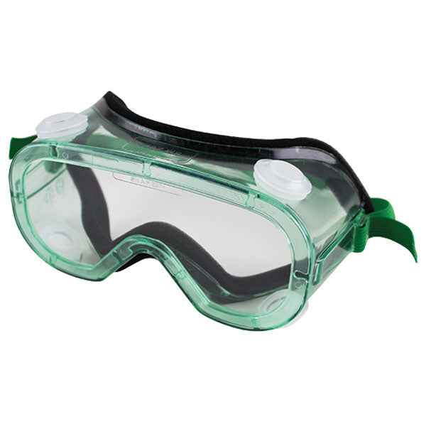 SureWerx™ Sellstrom® 813 Chemical Splash Safety Goggles, Indirect Vent, Green Body, Clear Lens, 1/Each