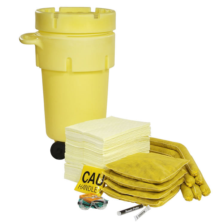HazMat 50-Gallon Wheeled OverPack Salvage Drum Spill Kit, SPKHZ-50-WD