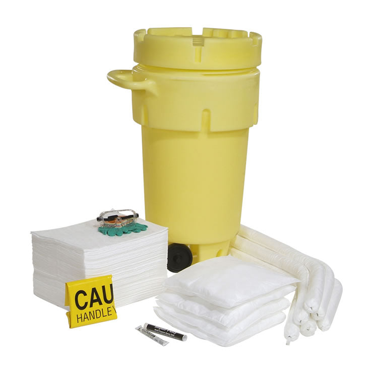 Oil-Only 50-Gallon Wheeled OverPack Salvage Drum Spill Kit, SPKO-50-WD