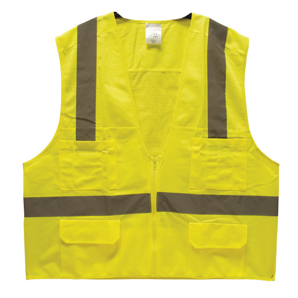 TruForce™ Class 2 Surveyor's Safety Vest, X-Large, Lime, 1/Each