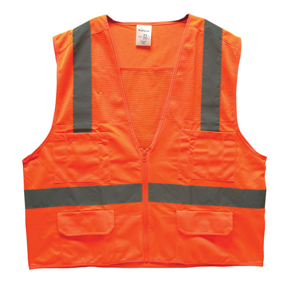 TruForce™ Class 2 Surveyor's Safety Vest, X-Large, Orange, 1/Each