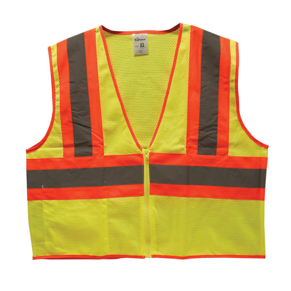 TruForce™ Class 2 Two-Tone Mesh Safety Vest, Medium, Lime, 1/Each