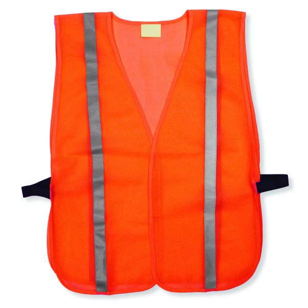 TruForce™ General-Purpose Mesh Safety Vest, Orange w/ 1" Silver Stripes, 1/Each