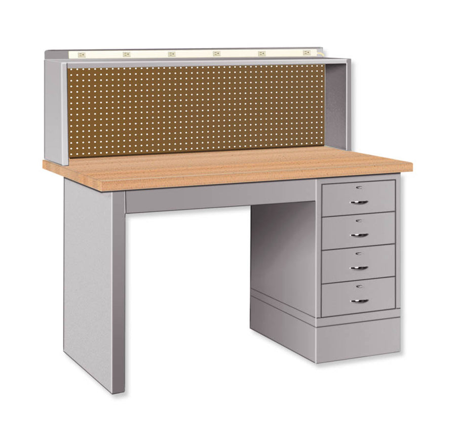 Pucel 30" x 72" Side Drawer Work Station w/ Laminate Top