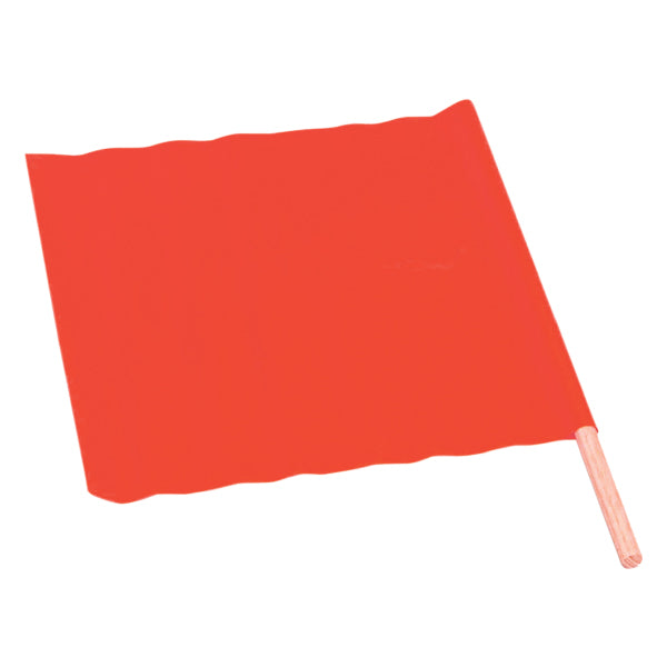 TruForce™ All-Weather Traffic Flag, 24" x 24" w/ 36" Dowel, Fluorescent Orange, 1/Each