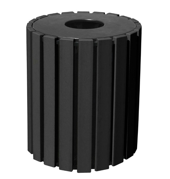 ROUND 33 GAL RECEPTACLE BLACK