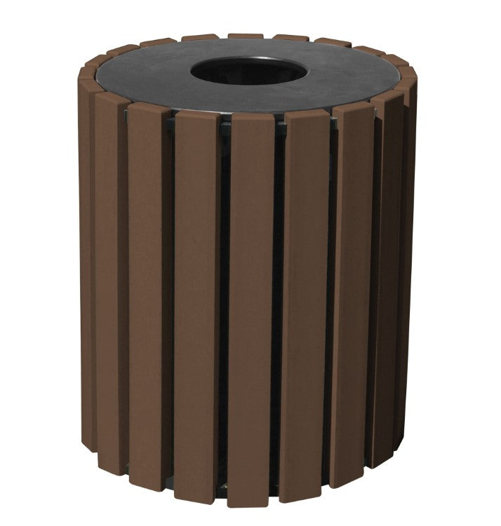 ROUND 33 GAL RECEPTACLE BROWN