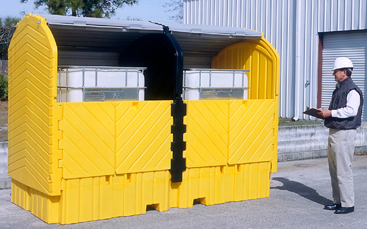 Exploding Ibc UltraTech Yellow Polyethylene Twin IBC HardTop Storage & Containment U ...