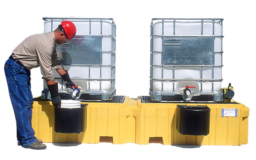 Twin IBC Spill Pallet w/ 2 Shelves