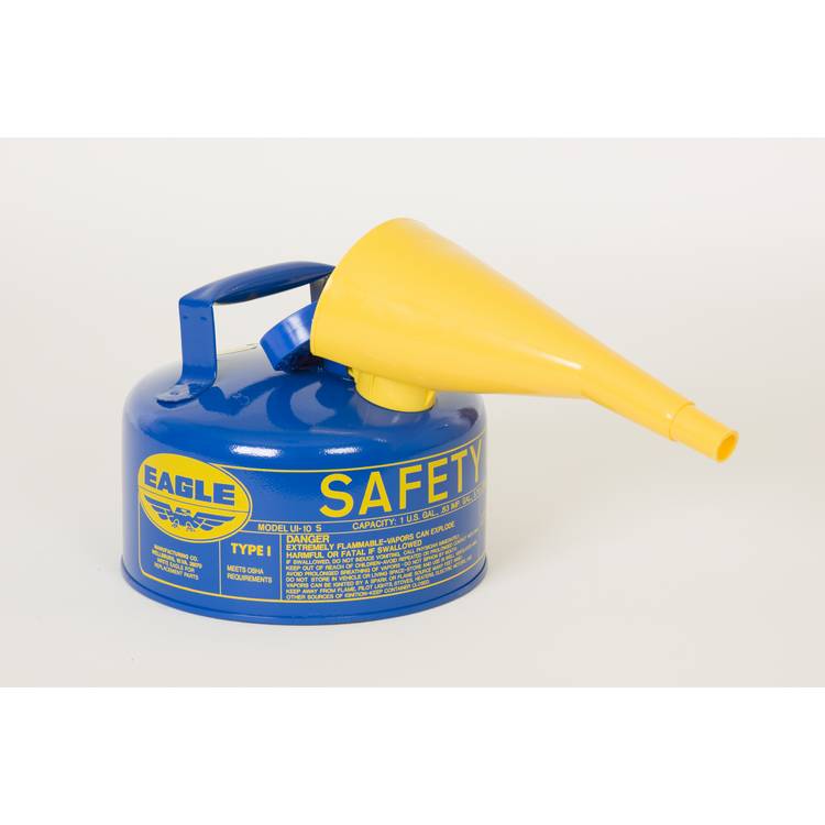 1G Blue Type I Safety Can w/funnel - Model UI-10-FSB