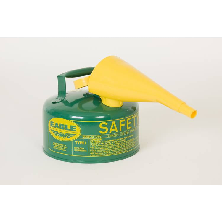 1G Green Type I Safety Can w/funnel - Model UI-10-FSG