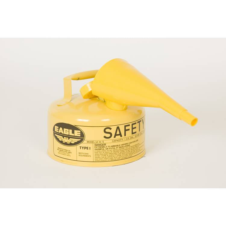 1G Yellow Type I Safety Can w/funnel - Model UI-10-FSY