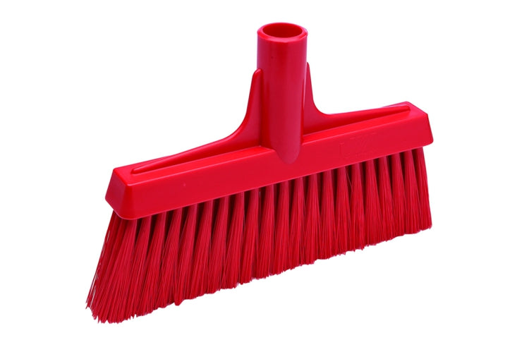 Upright Lobby Broom Soft Bristle Red