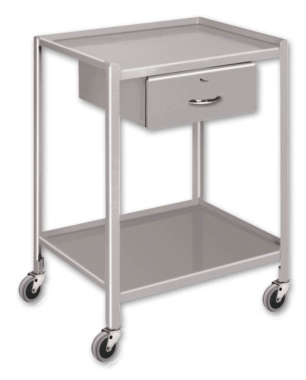 Pucel 24" x 36" Utility Cart w/ 2 Shelves, 1 Drawer, & 5" Casters