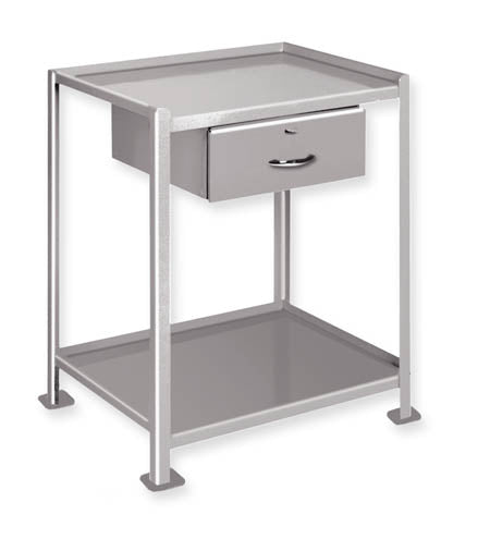 Pucel 19" x 25" Utility Table w/ 2 Shelves & 1 Drawer