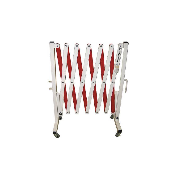 Extended Height Versa-Guard, White/Red with Casters