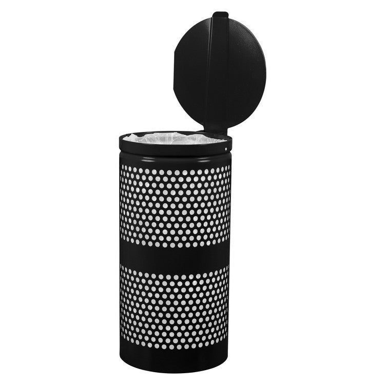 10-Gallon Black Landscape Series Receptacle with Lid