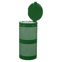 Thumbnail for 10-Gallon Hunter Green Landscape Series Receptacle with Lid