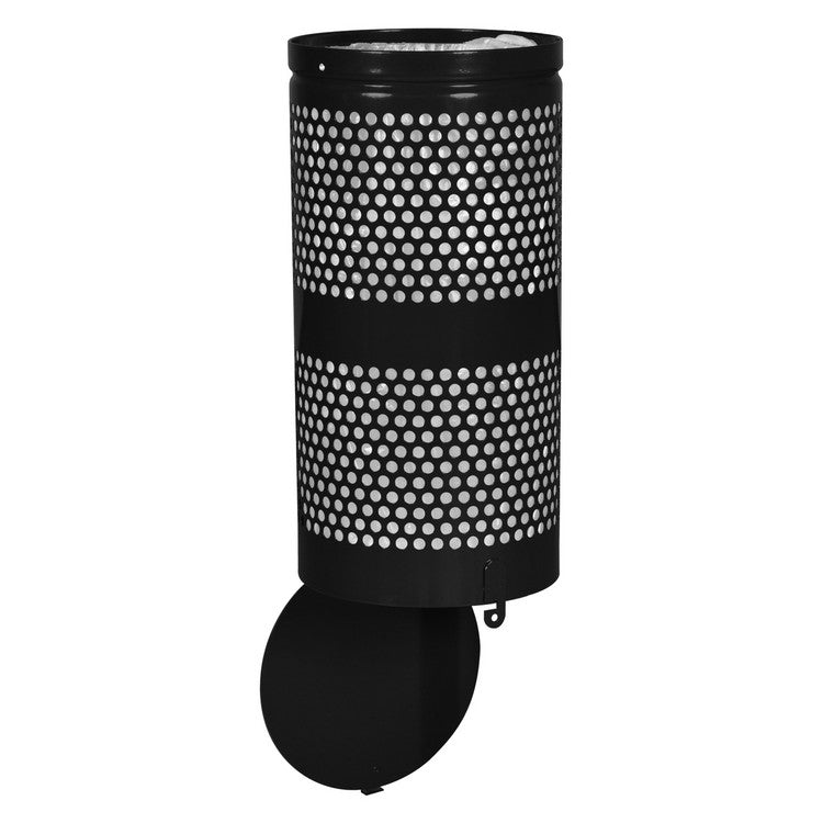 10-Gallon Black Landscape Series Receptacle with Hinged Drop Bottom