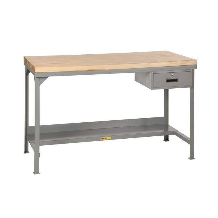 Welded Workbench with Butcher Block Top - Model WSJ2367236DR