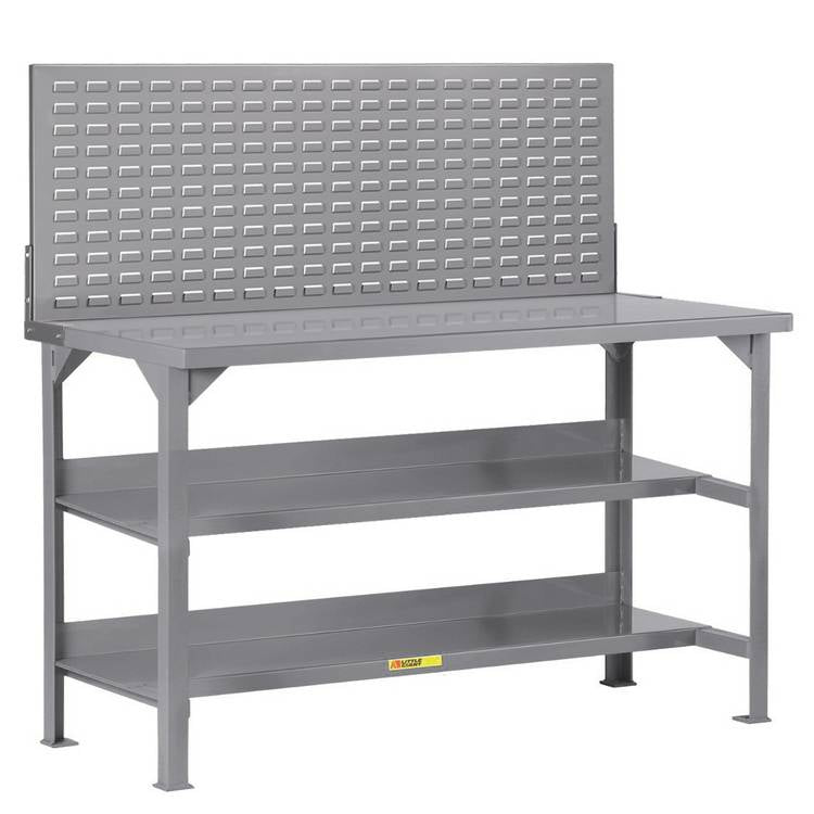 Welded Workbench w/ Double Shelf Storage - Model WST3307236LP