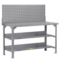 Thumbnail for Welded Workbench w/ Double Shelf Storage - Model WST3307236LP