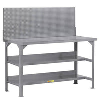 Thumbnail for Welded Workbench w/ Double Shelf Storage - Model WST3244836PB