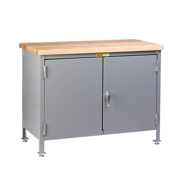 Work Center Cabinet w/ Butcher Block Top - Model WTC2D30486PYBK
